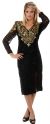 Main image of Full Sleeves Tea Length Silk Sequined Formal Dress with Slit